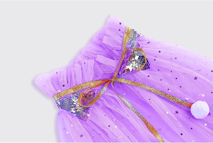 Princess Cape Set for Little Girl, 11PCS Princess Dress Up Clothes Cape Clock with Skirt for Girl 3-8 Birthday Gift