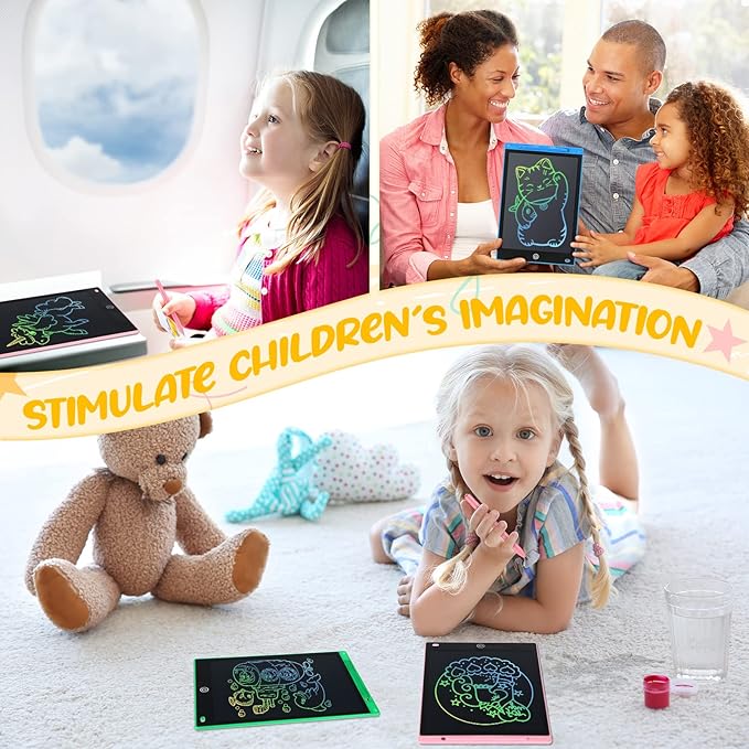 Epakh 4 Pcs 12 Inch LCD Writing Tablet Doodle Board for Kids Digital Erasable Drawing Pad with Colorful Screen Educational Christmas Gift for 3-10 Years Old Girls Boys(Colorful)