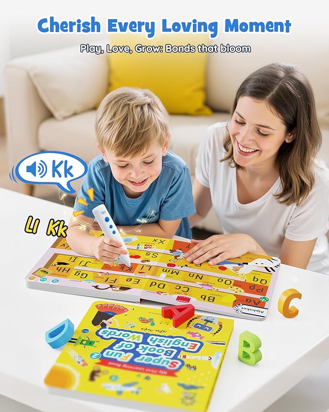 Talking Pen Books Sets, Engaging Electronic Learning Toys with Interactive Audio Sound Books, Toddler Educational Birthday Gifts, Autism Sensory Games for Ages 1 2 3 4