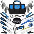 INCLY 24 PCS Real Tool Set with Tool Bag, Small Real Hand Tools Kit, Construction Learning Tools Hammer Screwdriver for Home DIY Building and Woodworking