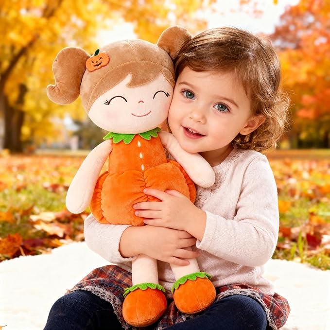 Gloveleya Dolls Halloween Pumpkin Baby Girl Gifts Plush Pumpkin Doll Soft Toys Orange 18 inches