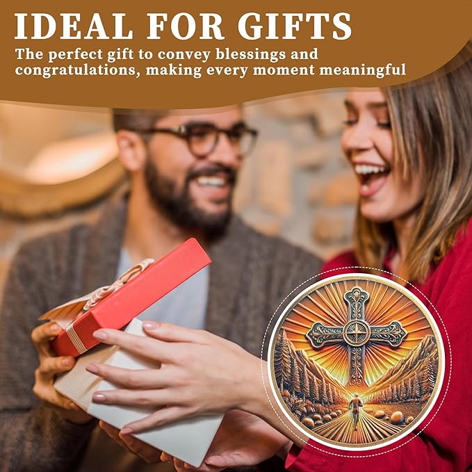 5 Pcs Philippians 4:13 Christian Challenge Coin – Path of Faith Religious Token with Bible Verse – I Can Do All Things Through Christ – Inspirational Gift for Men & Women