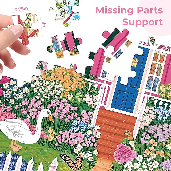 Puzzles for Adults 500 Pieces,Beautiful Manor Puzzle for Adults 500 Pieces,Spring Garden House Jigsaw Puzzles for Seniors and Kids, Perfect for Game Nights Giving Puzzles,20.5x15 in
