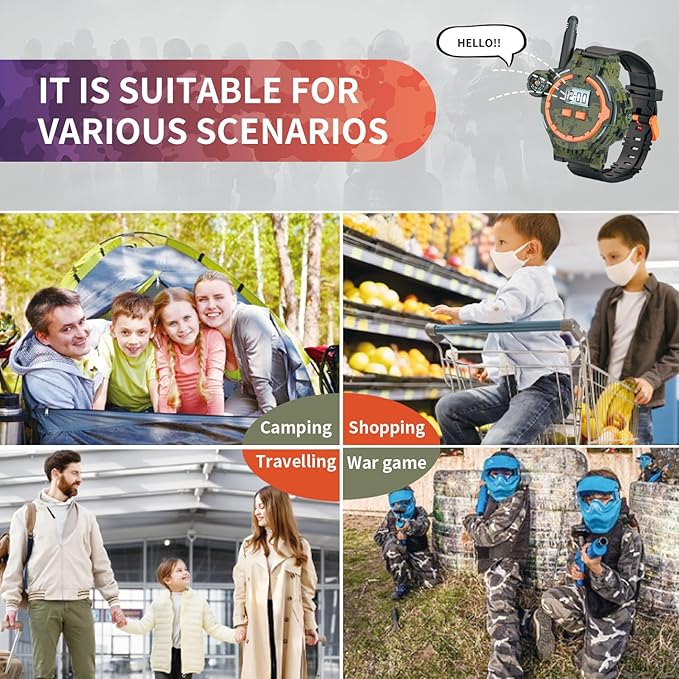 Rechargeable Walkie Talkies for Kids Radio Walky Talky with Flashlight Children Outdoor Game Interphone Gifts for Boy and Girl (4)