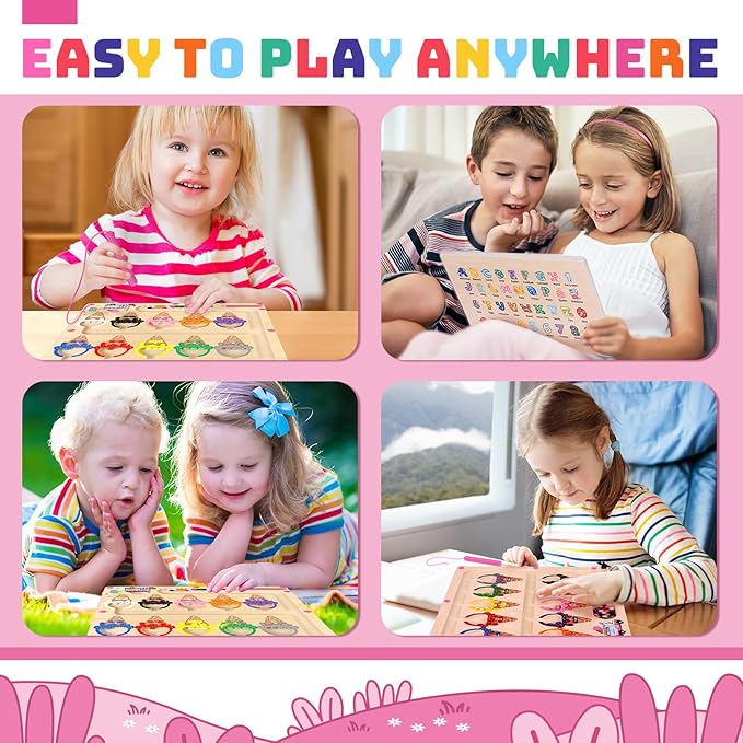 Montessori Magnetic Color and Number Maze Toy for Toddlers Fine Motor Skills Educational Play for Girls Ages 3 to 5 Birthday Gift Interactive Learning Magnetic Maze