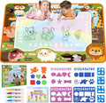 Water Doodle Mat Kids Mess Free Coloring for Toddlers 3 4 5 6 7 8 9 Years, 19 Pack Educational Toys, Doodle Mat with Magic Water Pens