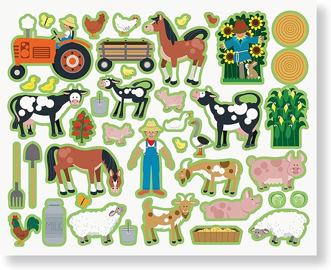 Melissa & Doug Reusable Sticker Pads Set: Habitats, Vehicles, Town: 115 Stickers