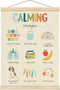 Boat Wades Mental Health Posters for Kids, Calming Strategies Poster Hanger Frame, Inspirational Hanging Wall Banner Decor for Classroom Calm Down Corner School Counselor Office Decor, 12x16 Inch