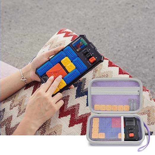 casmilee Case Compatible with Giiker Super Slide Brain Games, Brain Teaser Puzzles Organizer Storage Bag, Flow Slider Puzzle Game Holder (Purple)