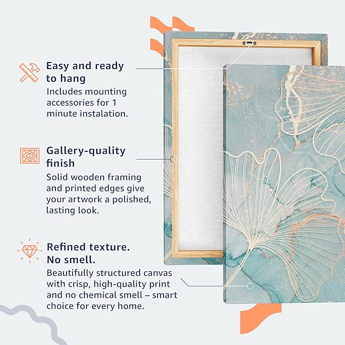 artgeist Canvas Wall Art World Map 24x16 in - 1pcs Home Decor Framed Stretched Picture Photo Painting Artwork Image - Abstract Continents Map World Map k-A-0506-b-a