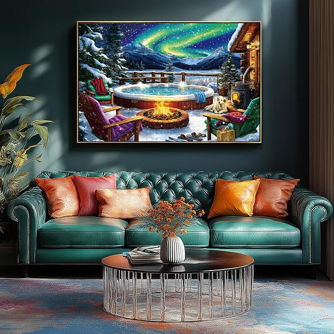 Northern Lights Puzzle - 500 Piece Puzzles for Adults Vivid Imagery Impossible Hard Difficult Challenging Puzzle,Unique Jigsaw Puzzles 500 Pieces Ideal for Relaxation and Family Fun