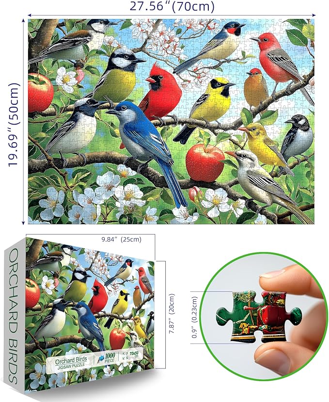 Flowers Birds 1000 Piece Puzzle for Adults Unique Puzzles for Adults 1000 Pieces Hummingbird Jigsaw Puzzles 1000 Pieces Family Challenging Puzzle (27.5"x19.6")