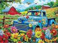 500 Piece Puzzles for Adults & Family - Songbirds Farm Jigsaw Puzzle with Recycled Cardboard | Vintage Truck, Red Barns & Wildflowers | 21x15 Inch Art Puzzle Gift