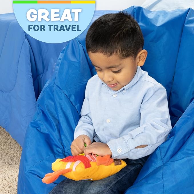 Buckle Toys - BokBok Chicken - Learning Activity Toddler Plane Travel Essential Toy - Develop Motor Skills and Problem Solving