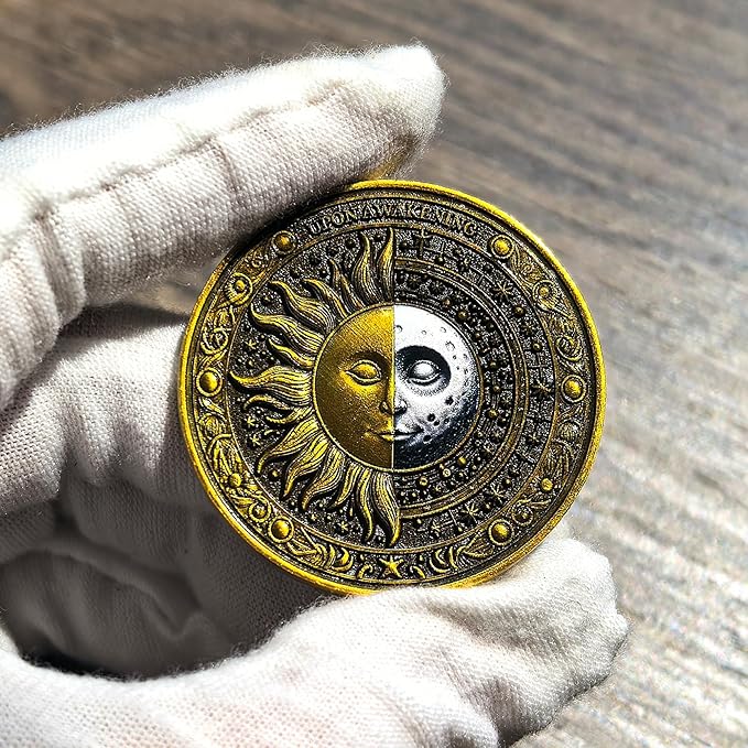Sun and Moon Upon Awakening Sobriety Chip Phoenix Renewal AA Medallion - Ideal for Personal Growth and Motivation