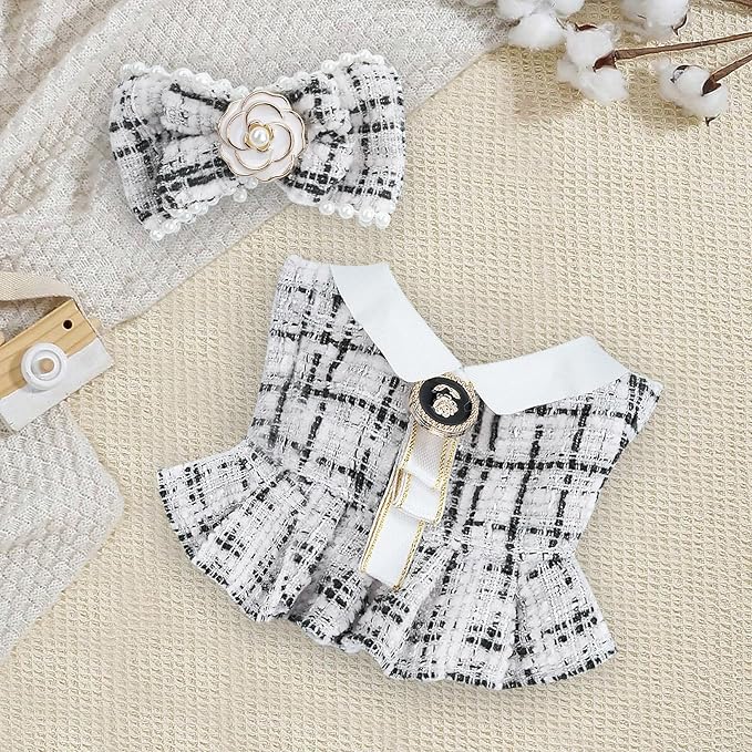 17cm Doll Clothes Set-Adorable Outfits for Dolls-Stylish Accessaries Clothes Dress-Up-Replaceable Clothing Collections, Includes Hat, Top, Skirt(White-Style B)