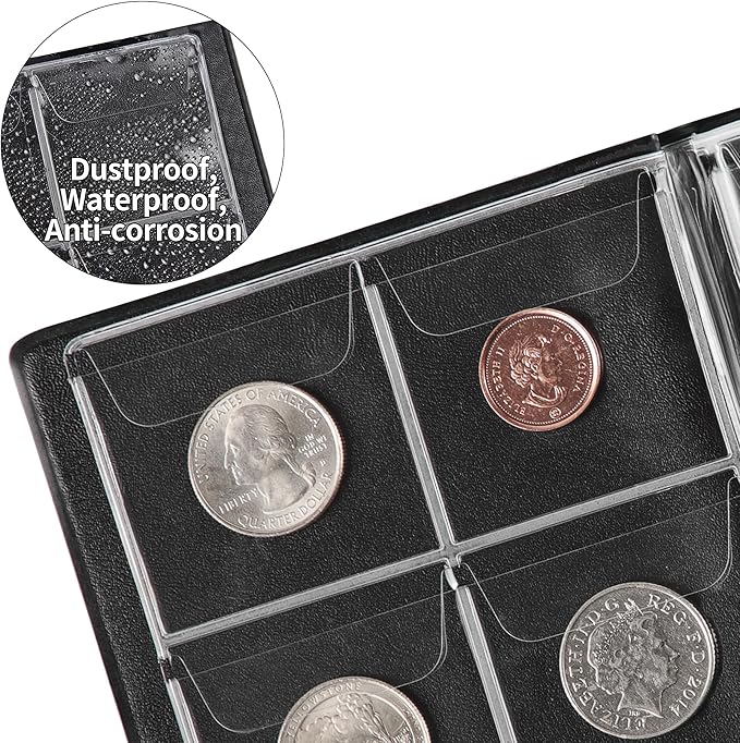 OSOPOLA Coin Storage Album - 60 Pockets Coin Collecting Holder for Collectors Black CS3906