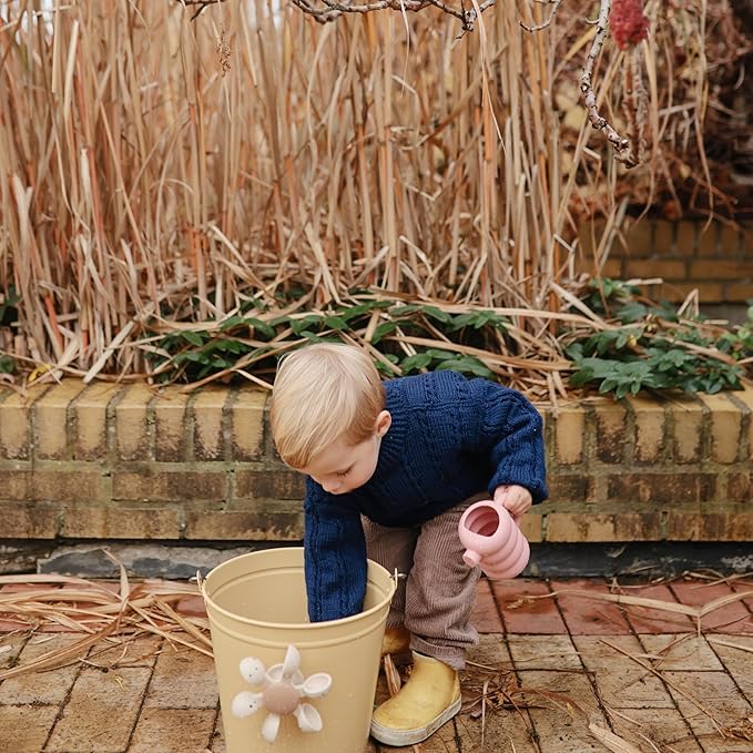 mushie Silicone Watering Can | Bath and Outdoor Play for Toddlers 10 Months+ (Peony)