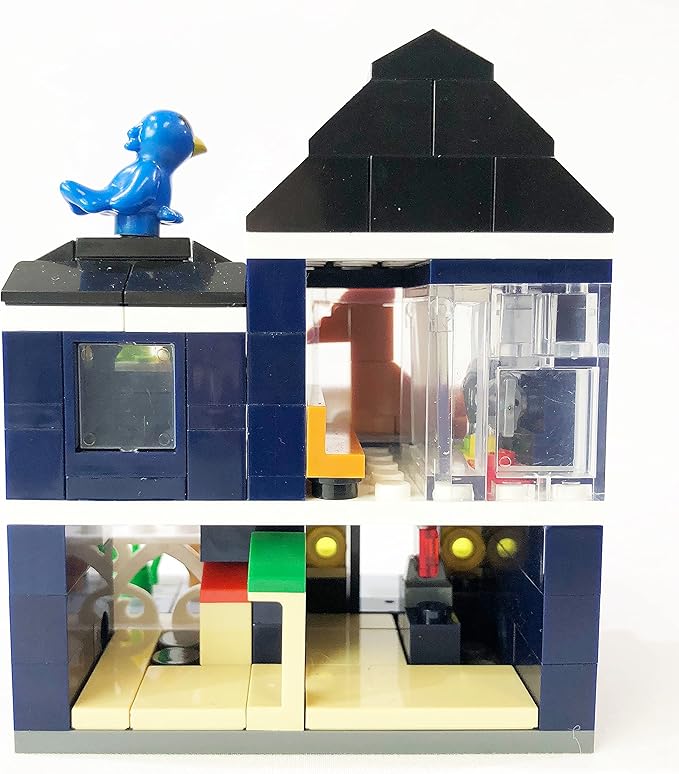 Brick Loot Mini City Pet Shop Building Set – 155-Piece Lego-Compatible Storefront, Modular Mini Bricks City Blocks Kit with Cat & Bird Figures, DIY Model for Kids & Adults, Display Collectible