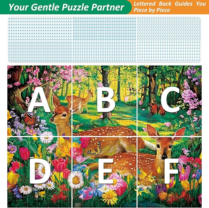 300 Piece Puzzles for Adults,Forest Deer Jigsaw Puzzle 300 Pieces,Interlock Perfectly Letter on Back No Dust,Fun and Challenging Puzzle for Family Time,Relaxing Gift for Adults,Kids,Seniors,20.5 x15in