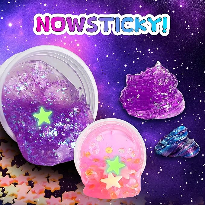 Timetome Slime Kit for Girls Ages 8-12, DIY Galaxy Making Kit, Fun Slime Gift Space Slime Maker Set Birthday Gifts & Toys for Girls Boys for Ages 6-12