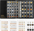 Uncle Paul Coin Storage Leather Binder with Slipcase Set - Assorted 4 Sizes Pocket Pages, 12 Pages Coin Collection Book for Global Travel, All in One 4-Ring Coin Album for Journal 9.6"x 11.8" BC01