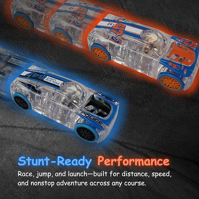 No. 47, LED Light Up Pull Back Race Car, Toy Vehicle for Kids 3 and Up