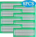 YUNGUI Printed Circuit Board,47X116MM PCB Strip Breadboard for Electronic Project and DIY Soldering(Pack of 8),Green