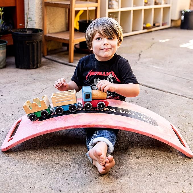 Platports Kids Balance Board – Montessori Wobble Board for Toddlers & Children, Non-Wood Rocker Board, Safe Plastic, Improves Balance & Motor Skills, Ages 3–5