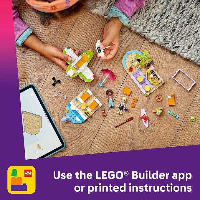 LEGO Friends Creative Beach and Travel Suitcase Toy Building Set - Portable Pretend Play Set for Kids, Girls and Boys, Ages 5+ - Gift for Birthdays - Preschool Toy with 2 Minidolls - 42672