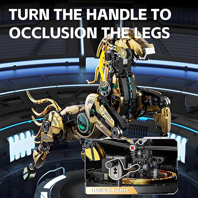 Mechanical Horse Building Block Set Build & Pose with Movable Legs – Engaging DIY Model Kit for Kids and Teens