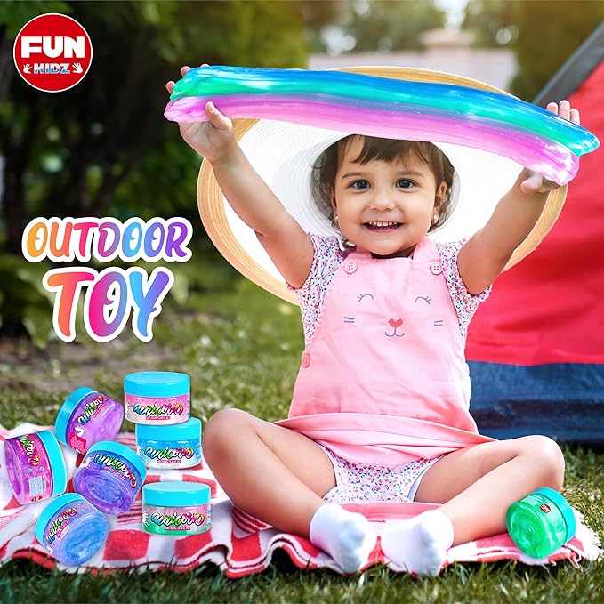 35.16 FL OZ Unicorn Slime for Girls 6-8, FunKidz 1040 ML Rainbow Glitter Premade Slime Toy 8 Packs Birthday Party Gifts for Kids