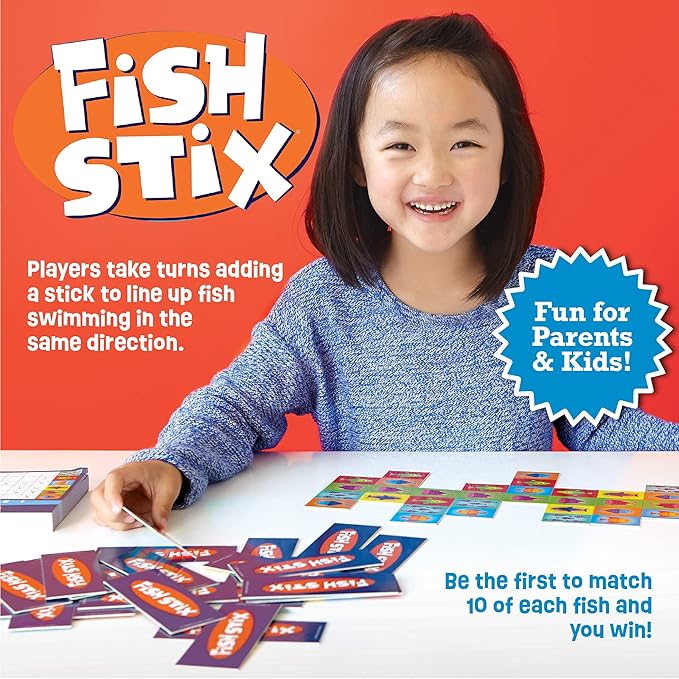 Peaceable Kingdom Award Winning Fish Stix The Kids' Board Game Where Every Fish Counts 2-4 Players Ages 6+