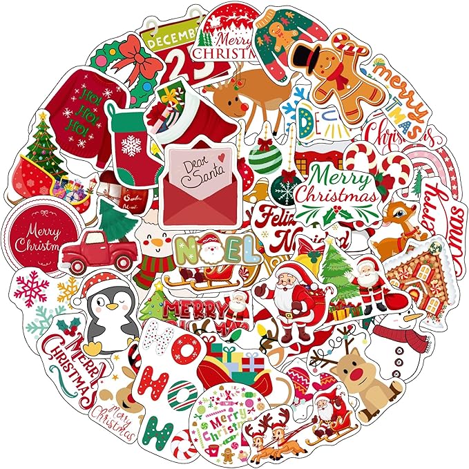 Christmas Stickers Christmas Decorations Party Supplies Party Favors Accessories Gift Idea For Boys Girls Kids Teens Adult Family Celebration Christmas Tree Santa Claus Reindeer Winter Snow Xmas Décor