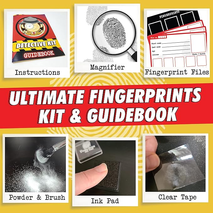 Spy Kit for Kids Detective Fingerprint Toys for 6 7 8 9 10 11 12 Year Old Boys Girls Secret Agent Investigation Science Set