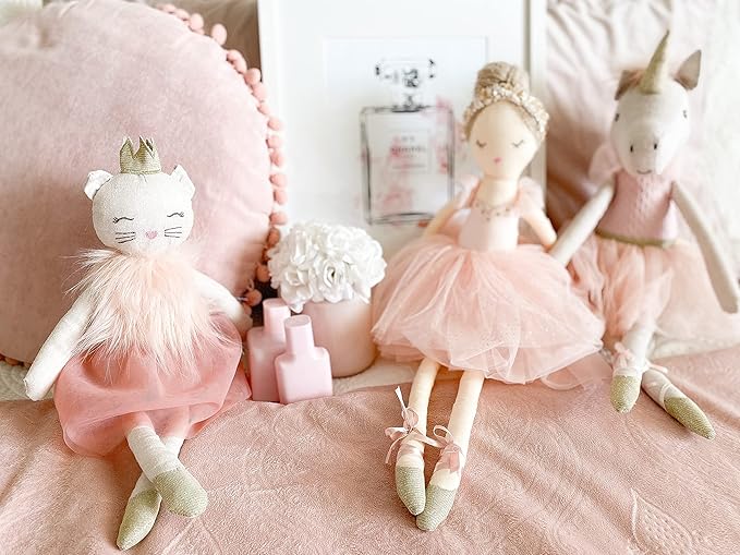 MON AMI Jolie The Unicorn Ballerina Princess Doll – 21”, Plush Unicorn Stuffed Animal Doll for Kids of All Ages, Use as Toy or Room Décor
