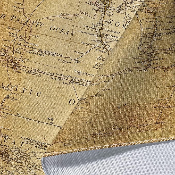 Old World Map Tapestry, Vintage World Map Geographical Distribution Tapestry Wall Hanging, Brown Historical Atlas Educational Poster Classroom Large Tapestries Office Decor 90x70