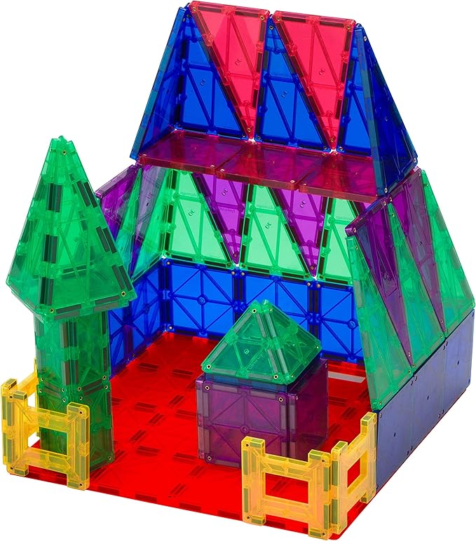 Playmags Super Durable Building Stabilizer Tile with Carrying Handle for Easy Play, 12 x 12. Great add on to All Magnet Tiles Sets, Works with All Leading Brands (1 Pack - Colors May Vary)