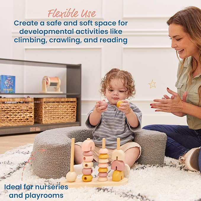 ECR4Kids SoftZone Sit-Up Support Ring Baby Essentials, 24" L x 18" W x 6" H, Grey