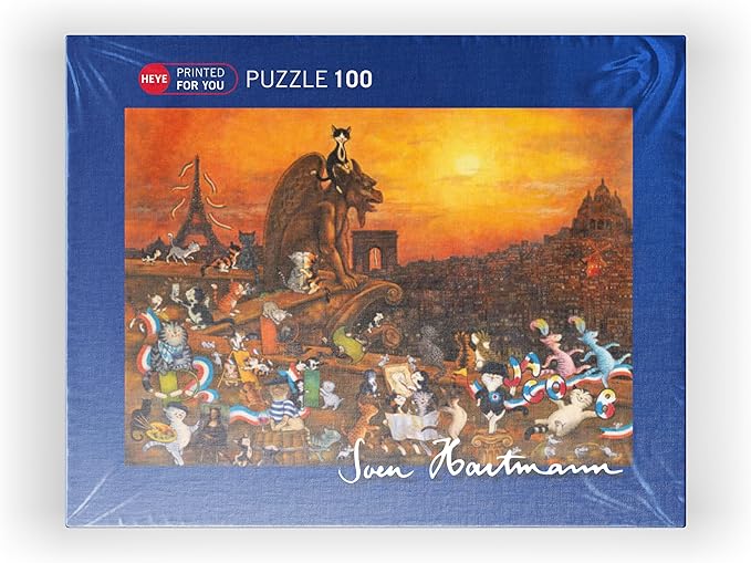 MyPuzzle Cats in Paris - Sven Hartmann - Premium 100 Piece Jigsaw Puzzle for Adults