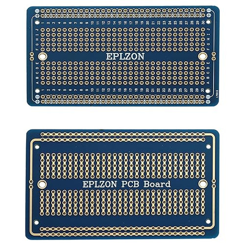 10 Pcs Solderable Breadboard PCB Board Gold-Plated Solder Breadboard for DIY Electronics Projects Apply to Soldering Projects 3.5"x2.05" (Blue)