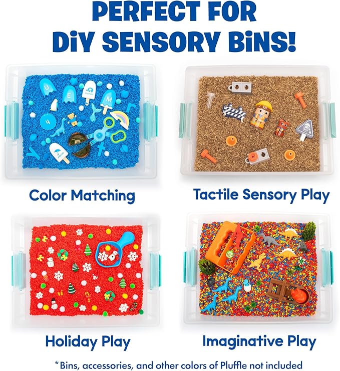 Educational Insights Pluffle® Sand Bulk Pack - Sensory Bin Foam Set, No Mess Alternative to Sand Toys & Slime for Toddlers at Home or in The Classroom, Fun Sensory Table Filler, Gift for Kids Ages 3+