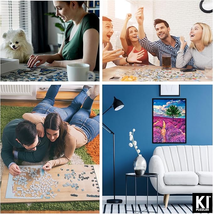 KI Puzzles 500 Piece Puzzle for Adults Aromatherapy Lavender Jigsaw with Scented Candle from Playview Brands