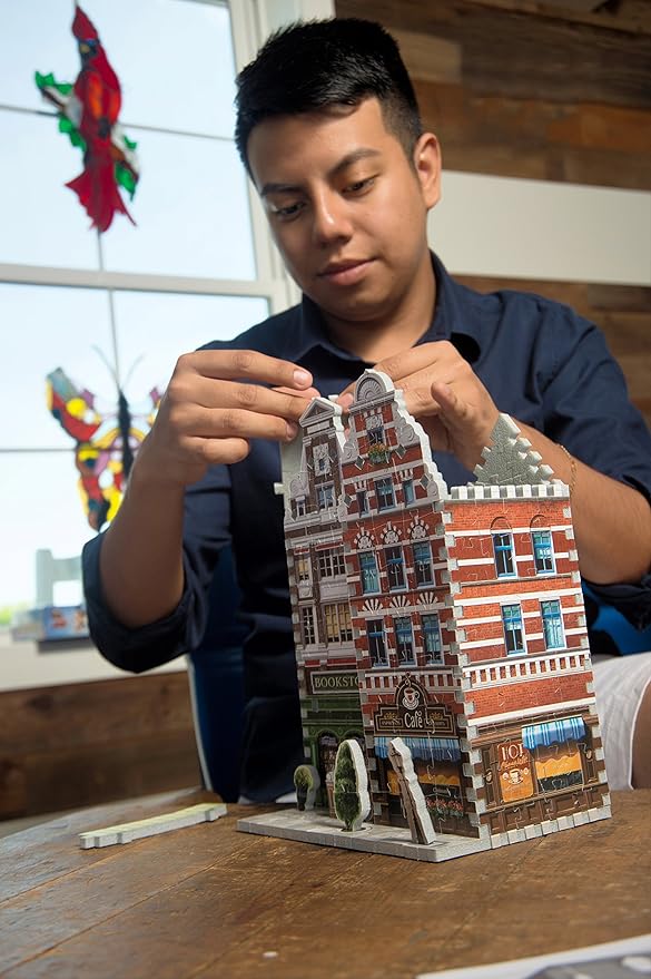 Wrebbit3D Hotel 3D Puzzle | Urbania Collection | 295 Jigsaw Puzzle Pieces | Charming and Unique Streetscape of a Small Town