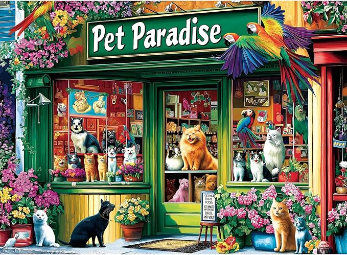 Pet Shop Puzzle 500 Piece Puzzles for Adults, Challenging Puzzles for Adults, Ideal for Relaxation and Family Fun Jigsaw Puzzles 500 Pieces Puzzle Finished Size is 23 x 15 inch