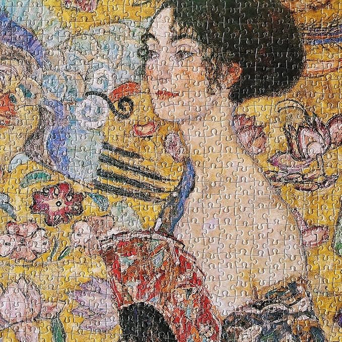 Moruska Lady with Fan by Gustav Klimt Jigsaw Puzzle 1000 Piece Art Puzzles for Adults