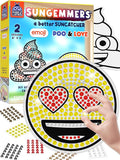 SUNGEMMERS DIY Gemstone Craft Kit – Emoji Poo & Love Designs - Arts and Crafts for Kids Ages 6-12 Girls & Boys - Suncatcher Kit for Girls Birthday Gifts, Summer Toys, Window Diamond Art