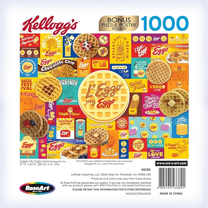 RoseArt - Kellogg's - Leggo My Eggo - 1000 Piece Jigsaw Puzzles for Adults