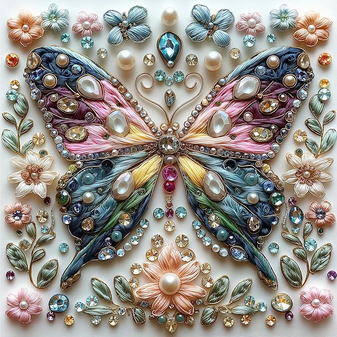 Butterfly Jigsaw Puzzles for Adults 500 Pieces Colorful Crystal Flower Puzzles Beautiful Diamond Art Puzzle Difficult Unique Family Challenging Games Gift for Teens Adults Puzzle (20"x20")