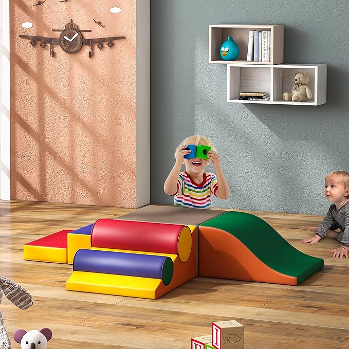 Betterhood Climbing Blocks for Toddlers 1-3, 7 Pcs Kids Soft Play Set, Toddler Soft Couch Climber Gymnastics Equipment for Crawling and Sliding at Home, Preschool